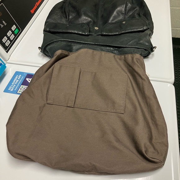 J Crew Leather Bag Purse Black Distressed Bohemian Chic - Picture 9 of 17